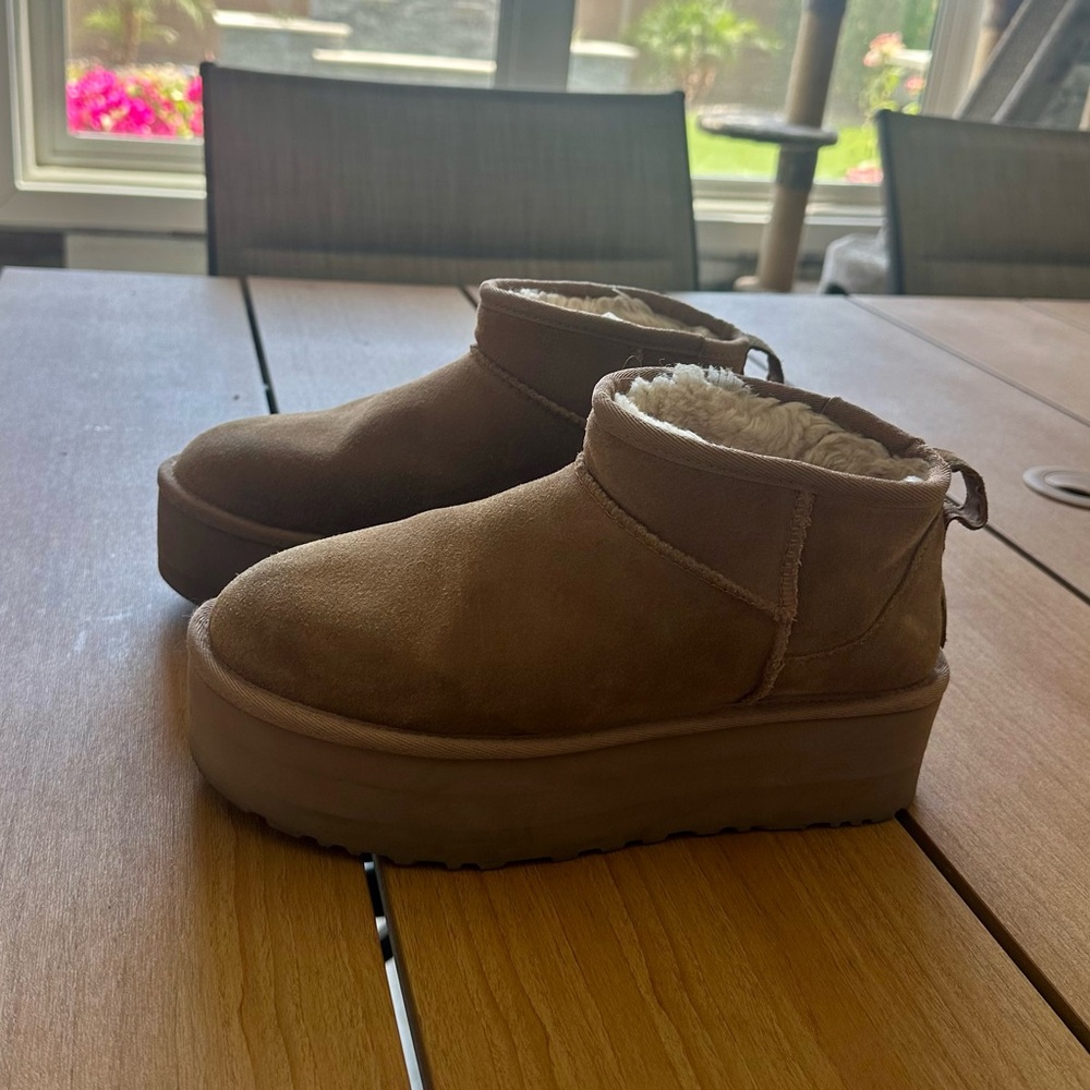 UGG Brown Ankle Booties with Cozy Suede Finish